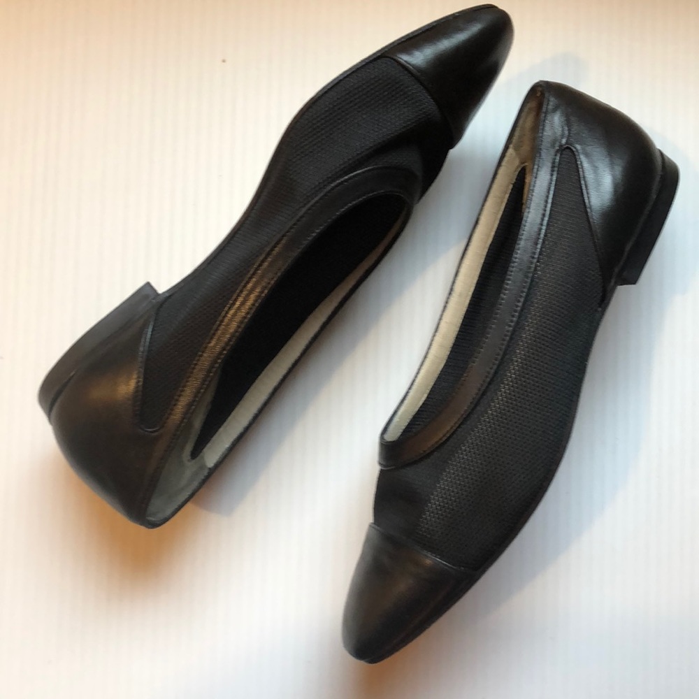 Giorgio Armani Mesh Black Leather Toeshoes Size38 - image 4